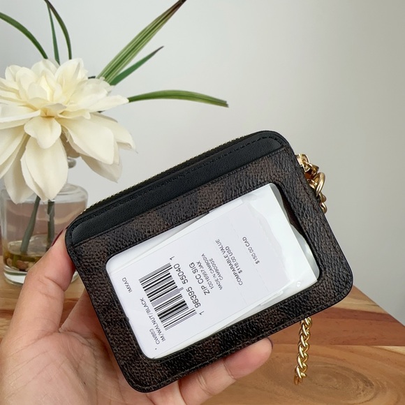 NWT Coach Zip Card Case In Signature Canvas - Picture 4 of 6